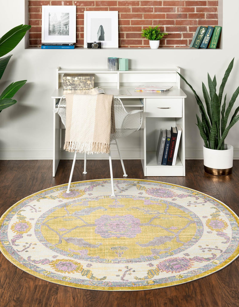 Arcadia Rugs Collection Area Rug - Eden (Green) Round Green  lifestyle 18