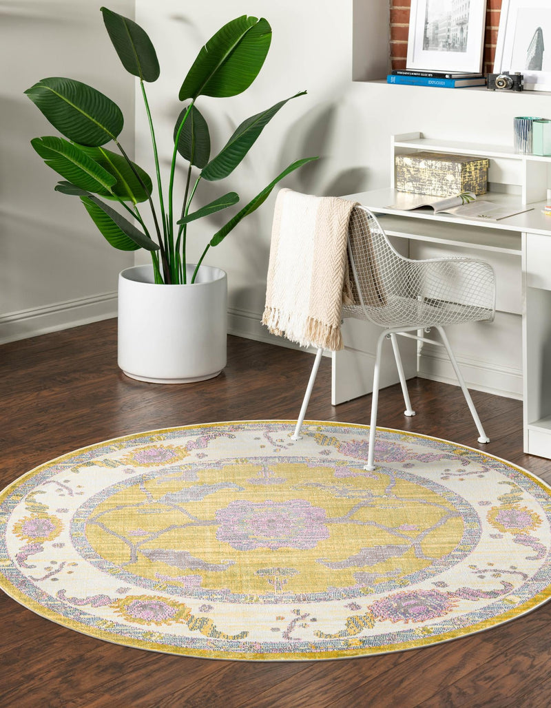 Arcadia Rugs Collection Area Rug - Eden (Green) Round Green  lifestyle 23
