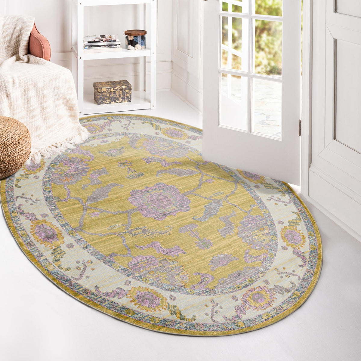 Arcadia Rugs Collection Area Rug - Eden (Green) Oval Green  lifestyle 54