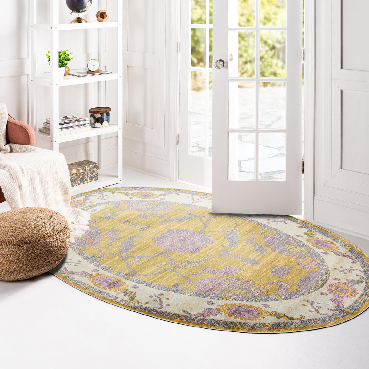 Arcadia Rugs Collection Area Rug - Eden (Green) Oval Green  lifestyle 59