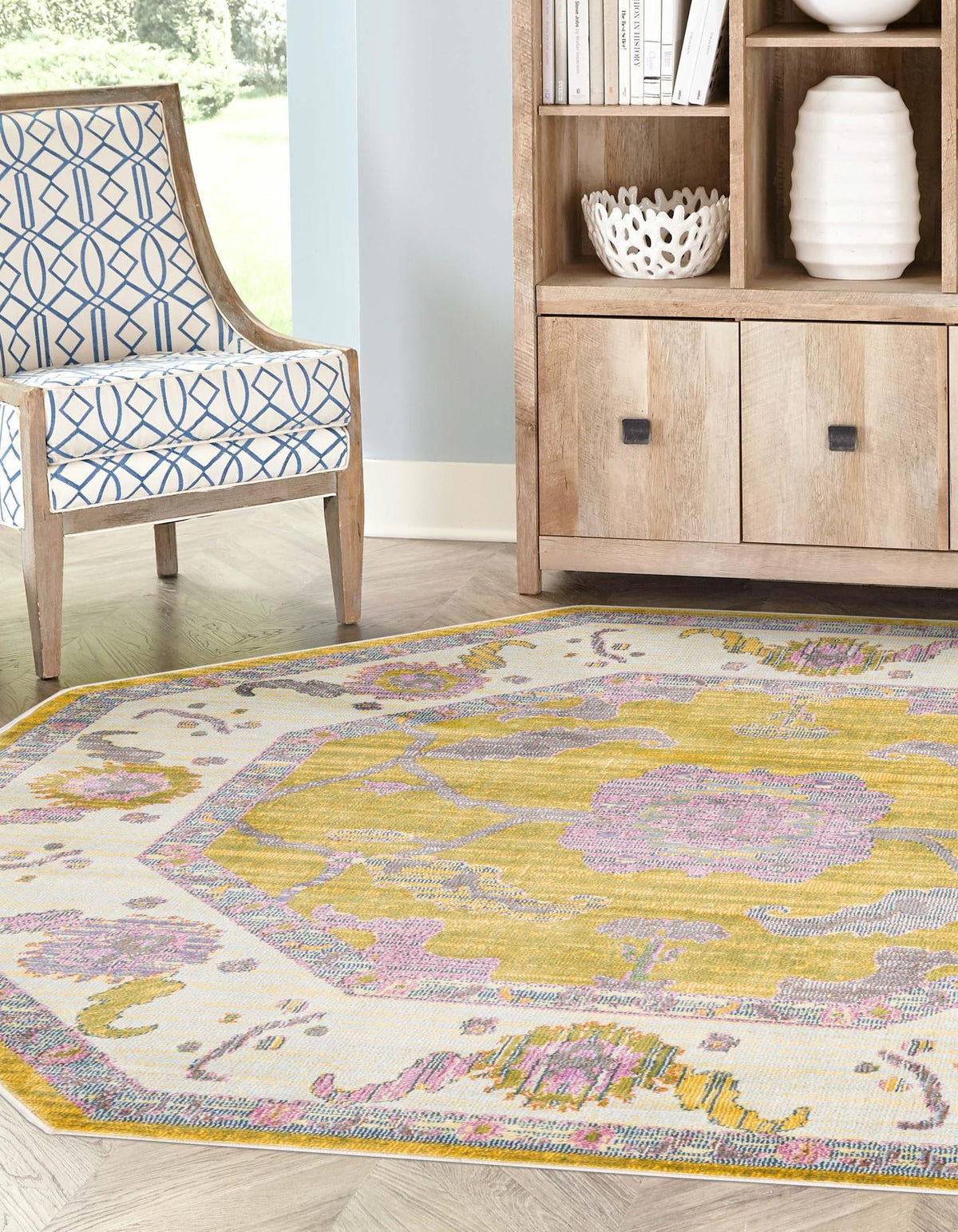 Arcadia Rugs Collection Area Rug - Eden (Green) Octagon Green  lifestyle 21