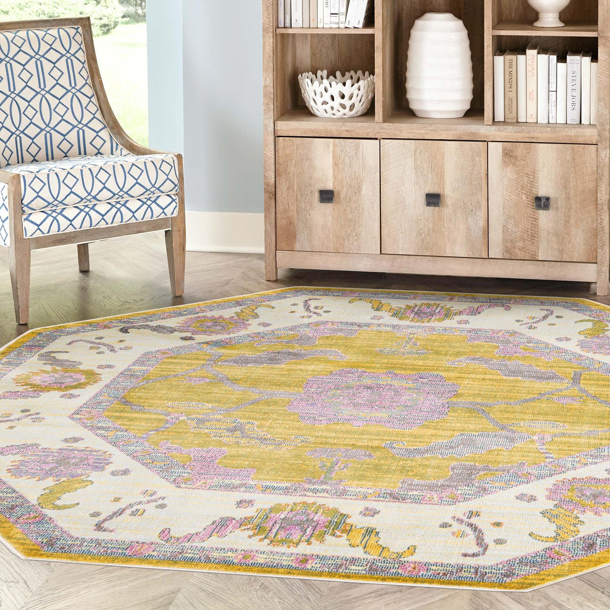Arcadia Rugs Collection Area Rug - Eden (Green) Octagon Green  lifestyle 55