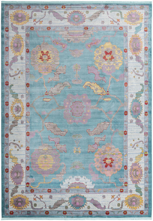 Arcadia Rugs Collection Area Rug - Eden (Aqua and Blue) Rectangle Aqua and Blue Main