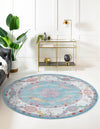 Arcadia Rugs Collection Area Rug - Eden (Aqua and Blue) Round Aqua and Blue  lifestyle 15