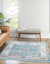 Arcadia Rugs Collection Area Rug - Eden (Aqua and Blue) Square Aqua and Blue  lifestyle 16
