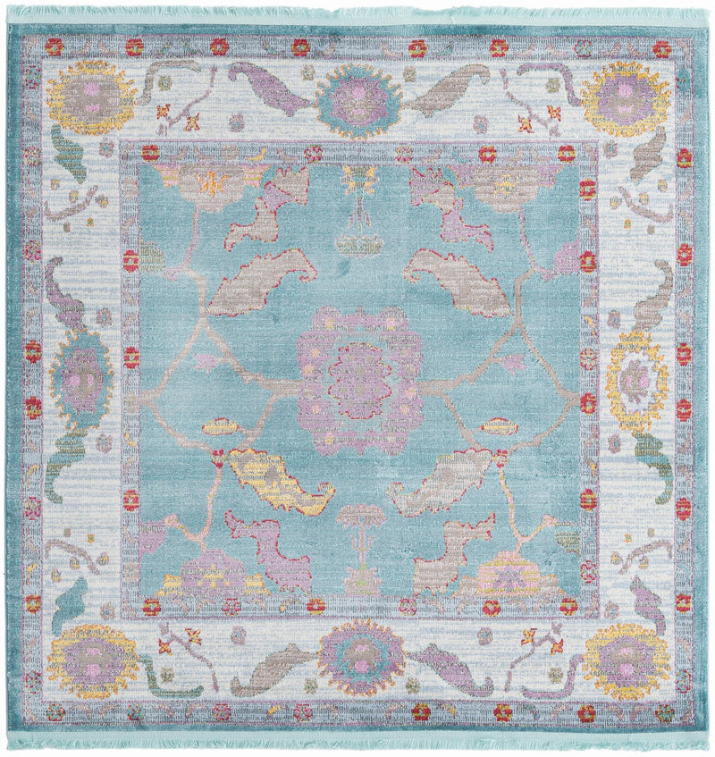 Arcadia Rugs Collection Area Rug - Eden (Aqua and Blue) Square Aqua and Blue  lifestyle 36