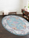 Arcadia Rugs Collection Area Rug - Eden (Aqua and Blue) Oval Aqua and Blue  lifestyle 17