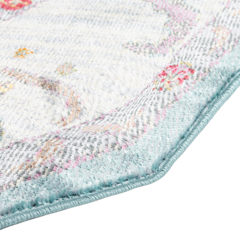 Arcadia Rugs Collection Area Rug - Eden (Aqua and Blue) Octagon Aqua and Blue  lifestyle 39