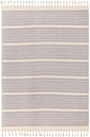 Thar Cotton Collection Area Rug - Borsh Rectangle Gray and White Main