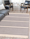 Thar Cotton Collection Area Rug - Borsh Rectangle Gray and White  lifestyle 58