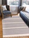 Thar Cotton Collection Area Rug - Borsh Rectangle Gray and White  lifestyle 74