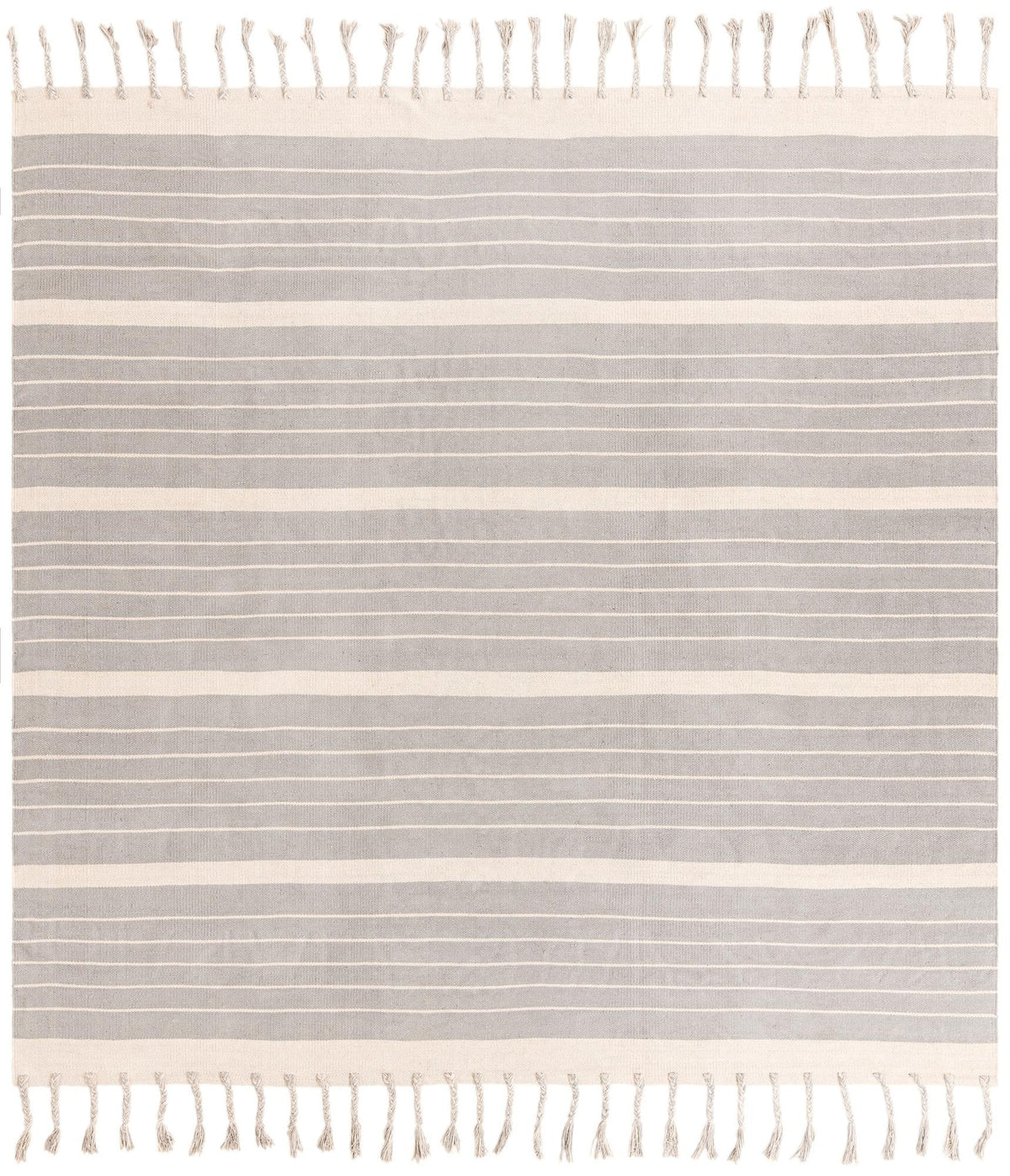 Thar Cotton Collection Area Rug - Borsh Square Gray and White  lifestyle 130