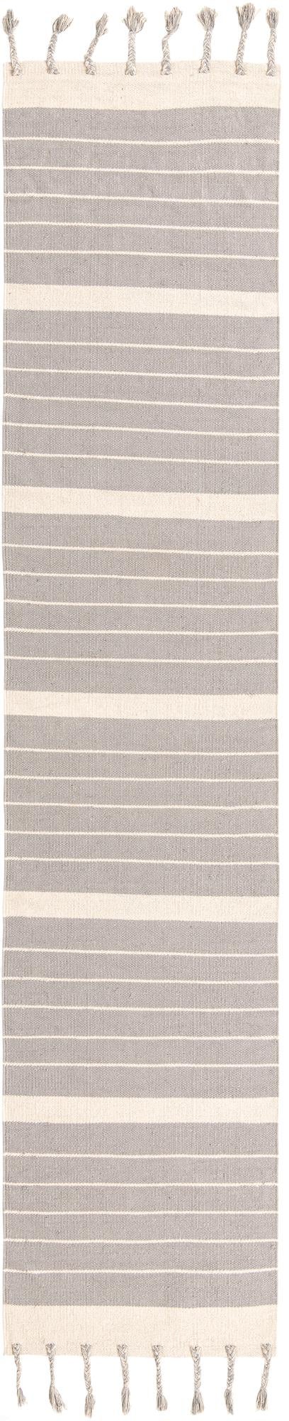 Thar Cotton Collection Area Rug - Borsh Runner Gray and White  lifestyle 129