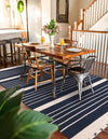 Thar Cotton Collection Area Rug - Borsh Rectangle Navy and White  lifestyle 27
