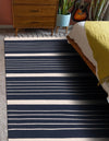 Thar Cotton Collection Area Rug - Borsh Rectangle Navy and White  lifestyle 59