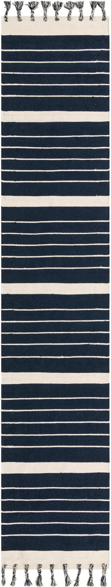 Thar Cotton Collection Area Rug - Borsh Runner Navy Blue and White  lifestyle 131