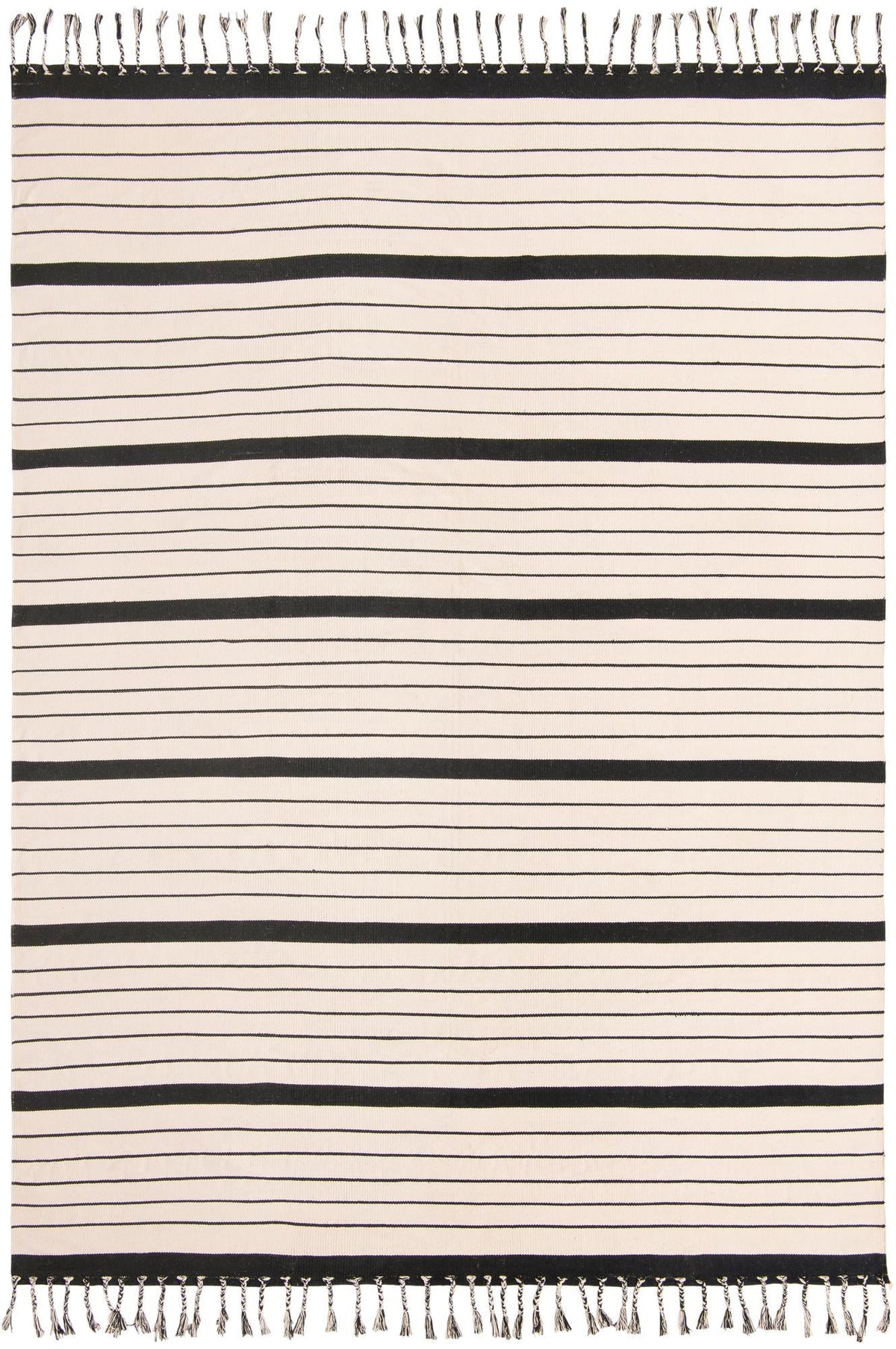 Thar Cotton Collection Area Rug - Borsh Rectangle Black and White  lifestyle 4