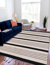 Thar Cotton Collection Area Rug - Borsh Rectangle Black and White  lifestyle 4