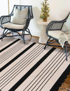 Thar Cotton Collection Area Rug - Borsh Rectangle Black and White  lifestyle 12