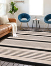 Thar Cotton Collection Area Rug - Borsh Rectangle Black and White  lifestyle 20