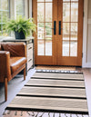 Thar Cotton Collection Area Rug - Borsh Rectangle Black and White  lifestyle 36