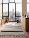 Thar Cotton Collection Area Rug - Borsh Rectangle Black and White  lifestyle 44