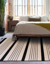 Thar Cotton Collection Area Rug - Borsh Rectangle Black and White  lifestyle 52