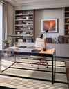 Thar Cotton Collection Area Rug - Borsh Rectangle Black and White  lifestyle 68