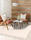 Thar Cotton Collection Area Rug - Borsh Rectangle Beige and White  lifestyle 53