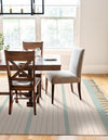 Thar Cotton Collection Area Rug - Borsh Rectangle White and Aqua  lifestyle 30