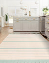 Thar Cotton Collection Area Rug - Borsh Rectangle White and Aqua  lifestyle 38
