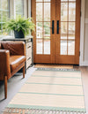 Thar Cotton Collection Area Rug - Borsh Rectangle White and Aqua  lifestyle 46