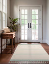 Thar Cotton Collection Area Rug - Borsh Rectangle White and Aqua  lifestyle 54