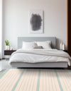 Thar Cotton Collection Area Rug - Borsh Rectangle White and Aqua  lifestyle 62
