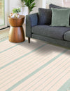 Thar Cotton Collection Area Rug - Borsh Rectangle White and Aqua  lifestyle 70