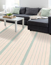Thar Cotton Collection Area Rug - Borsh Rectangle White and Aqua  lifestyle 78