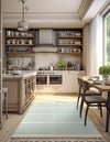 Thar Cotton Collection Area Rug - Borsh Rectangle Aqua and White  lifestyle 55