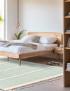 Thar Cotton Collection Area Rug - Borsh Rectangle Aqua and White  lifestyle 63