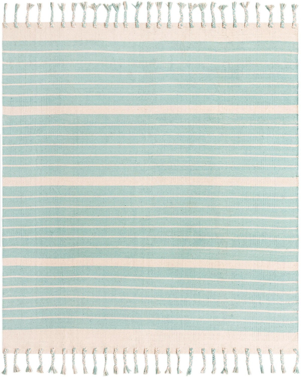 Thar Cotton Collection Area Rug - Borsh Square Aqua and White  lifestyle 87