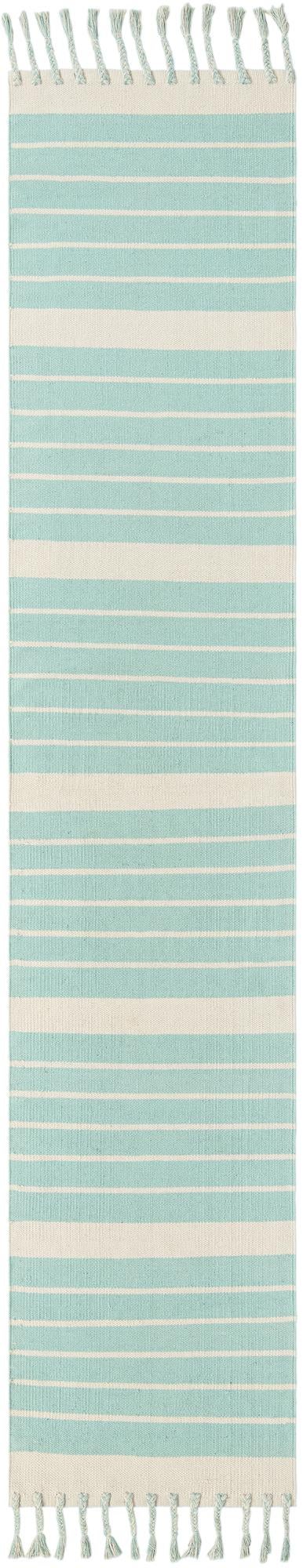 Thar Cotton Collection Area Rug - Borsh Runner Aqua and White  lifestyle 86