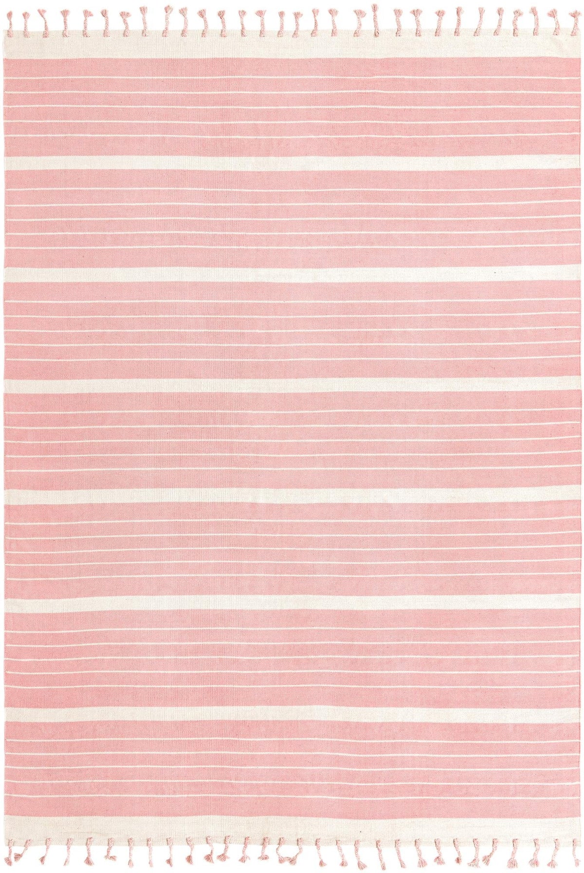 Thar Cotton Collection Area Rug - Borsh Rectangle Pink and White  lifestyle 6