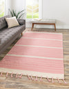 Thar Cotton Collection Area Rug - Borsh Rectangle Pink and White  lifestyle 8