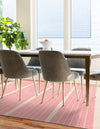 Thar Cotton Collection Area Rug - Borsh Rectangle Pink and White  lifestyle 40