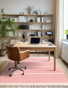 Thar Cotton Collection Area Rug - Borsh Rectangle Pink and White  lifestyle 80