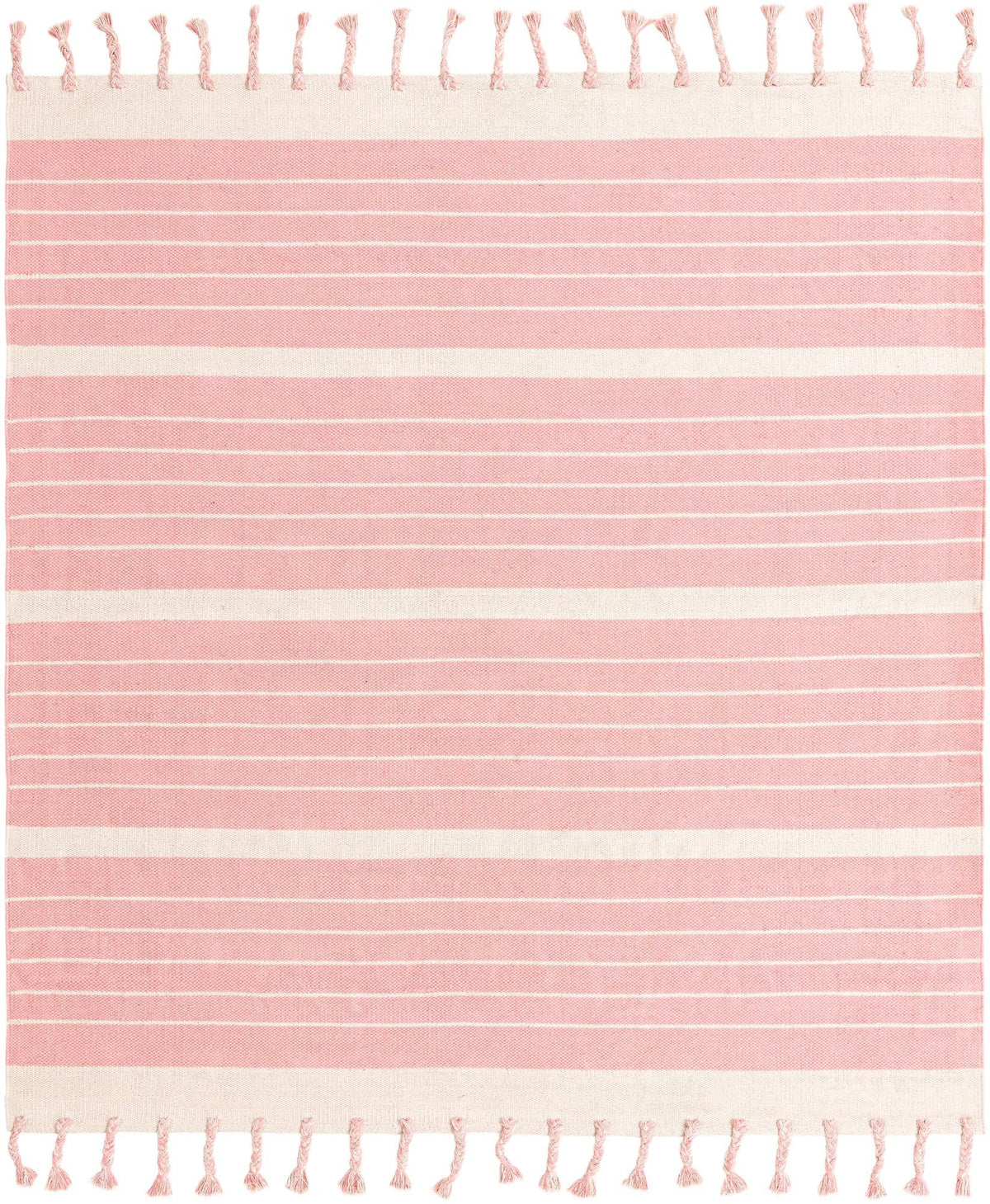 Thar Cotton Collection Area Rug - Borsh Square Pink and White  lifestyle 134