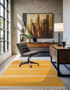 Thar Cotton Collection Area Rug - Borsh Rectangle Gold and White  lifestyle 33