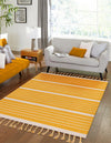 Thar Cotton Collection Area Rug - Borsh Rectangle Gold and White  lifestyle 65
