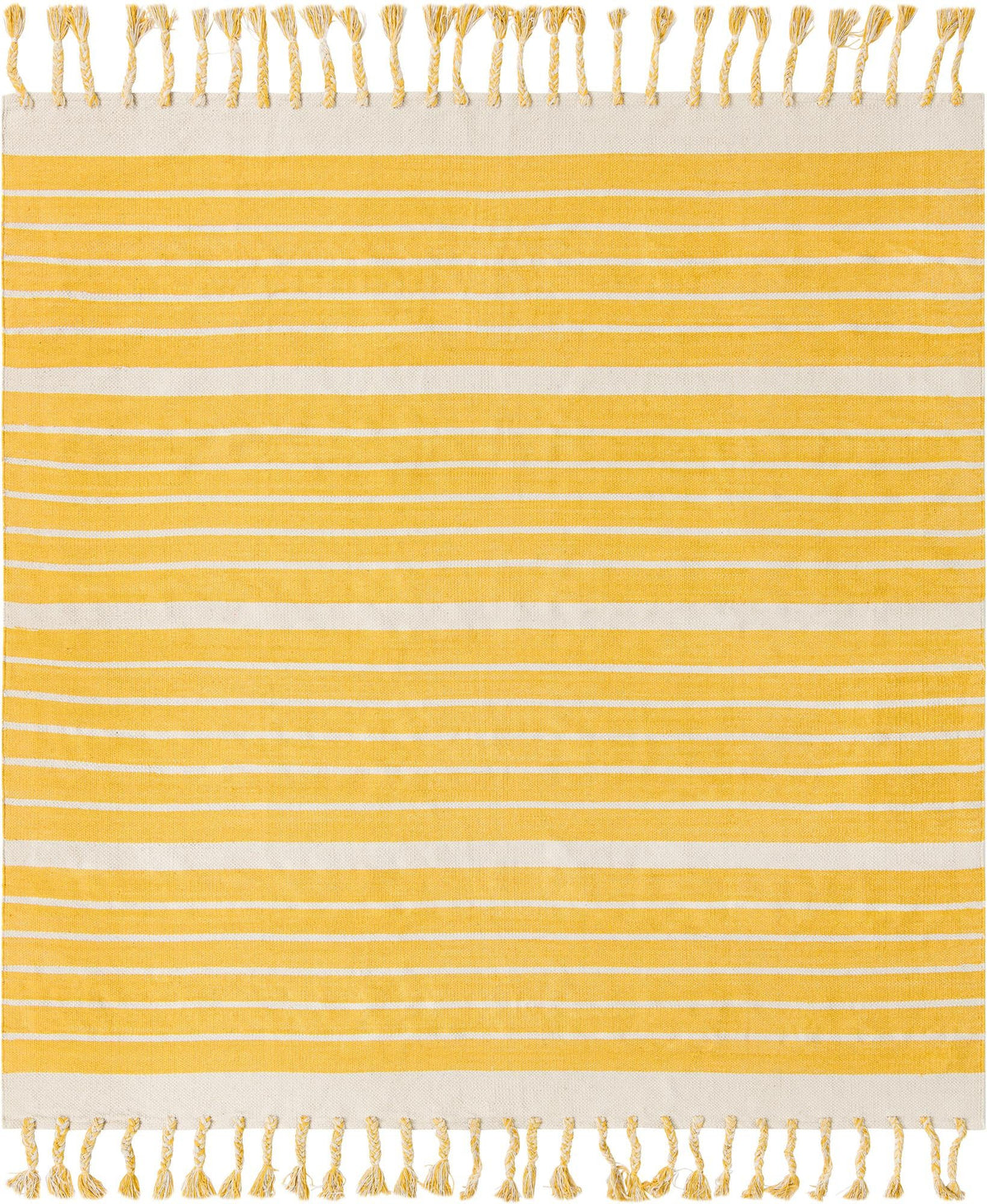 Thar Cotton Collection Area Rug - Borsh Square White and Gold  lifestyle 136