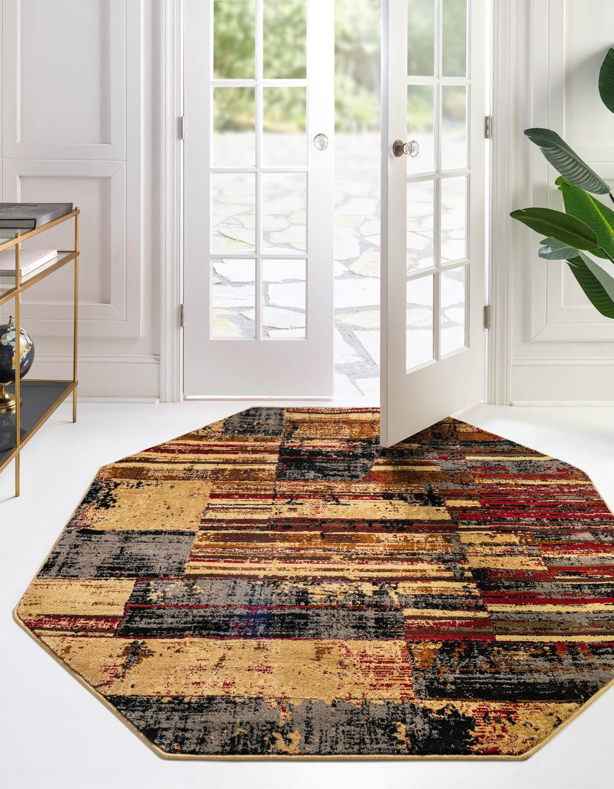 Neptune Elegance Collection Area Rug - Triton Octagon Multi  lifestyle 20