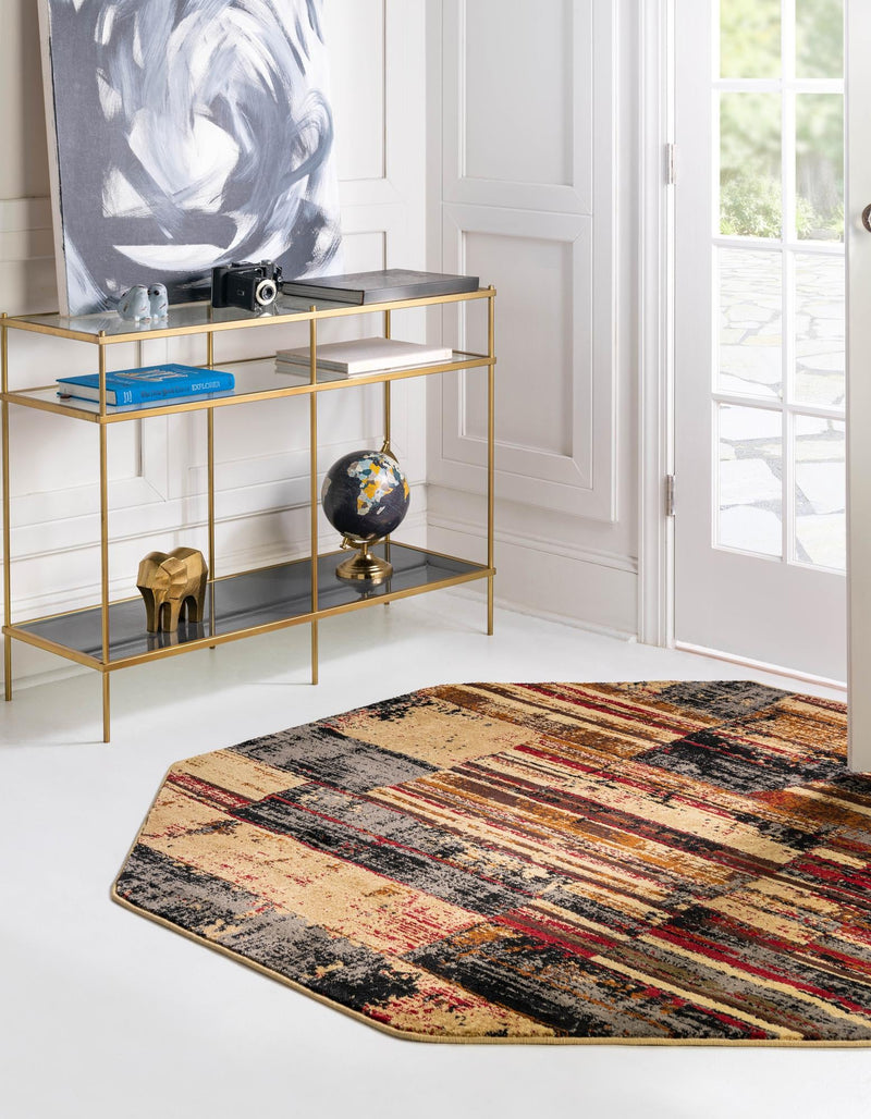 Neptune Elegance Collection Area Rug - Triton Octagon Multi  lifestyle 24